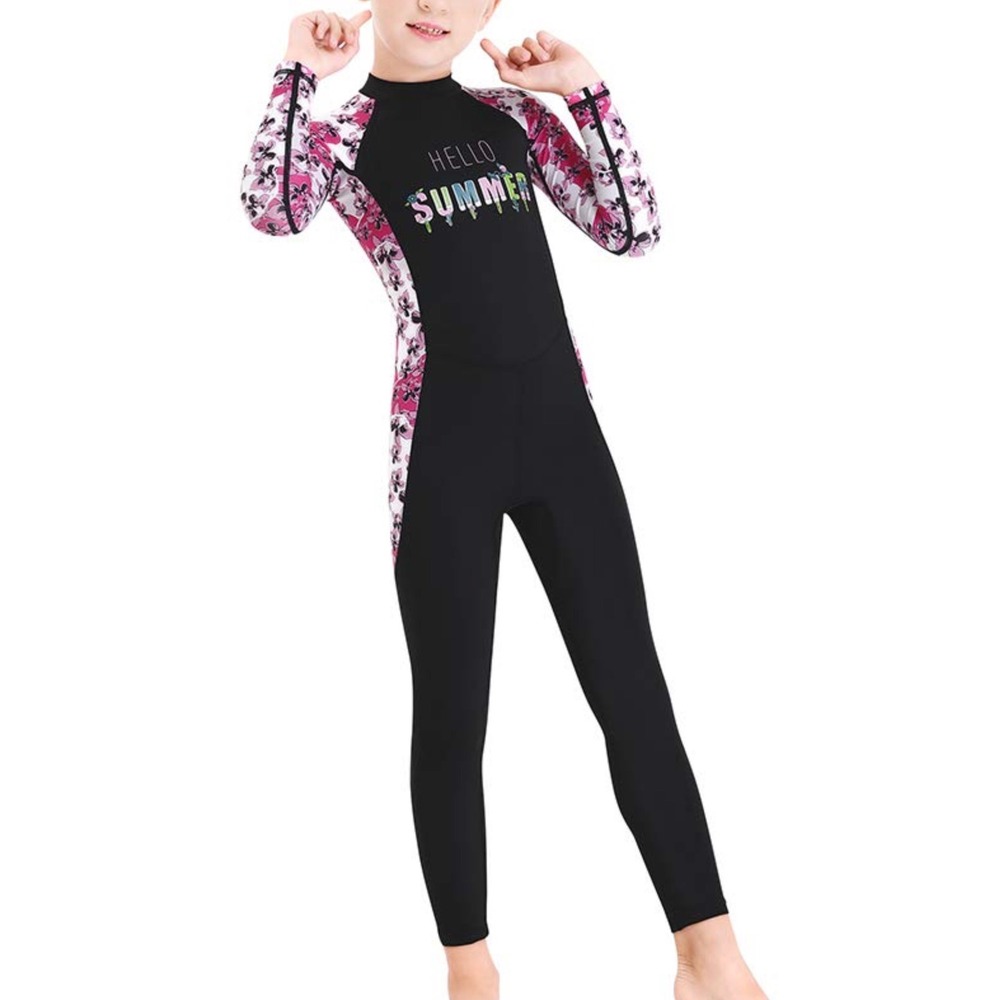 Dive&Sail Rash Guard Youth XL Black Pink New UPF 50+ Floral‎ Long Sleeve